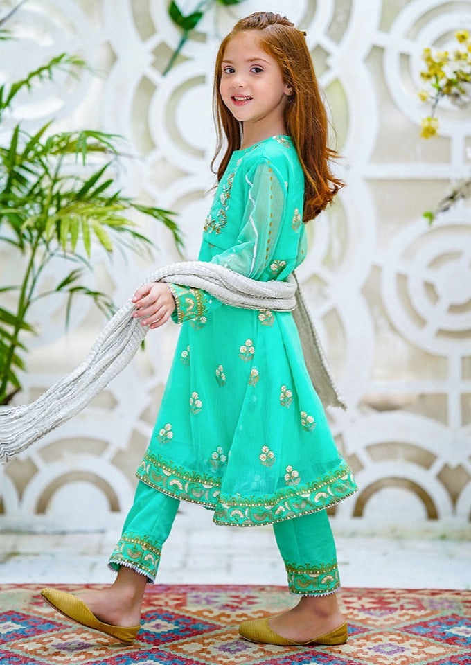 Aqua Green - Girl's Dress