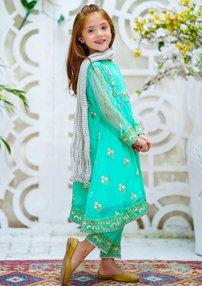 Aqua Green - Girl's Dress