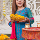 Teal Blue & Hot Pink - Girl's Gharara Dress