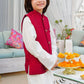 White & Maroon - Kameez, Shalwar & Waistcoat