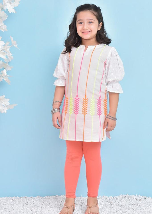 White - Girl's Kurta