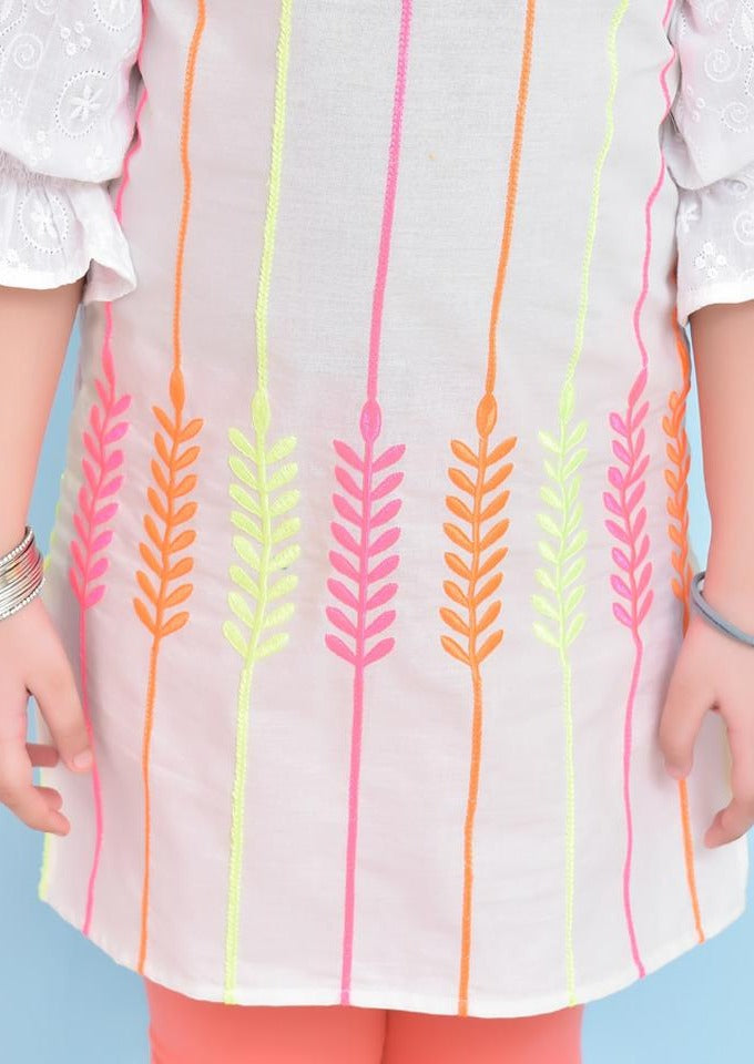 White - Girl's Kurta