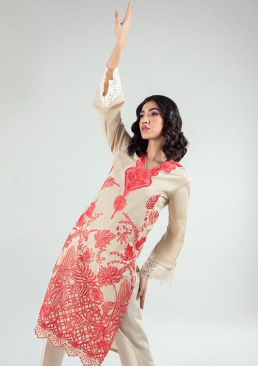Beige :  Women's Kurta